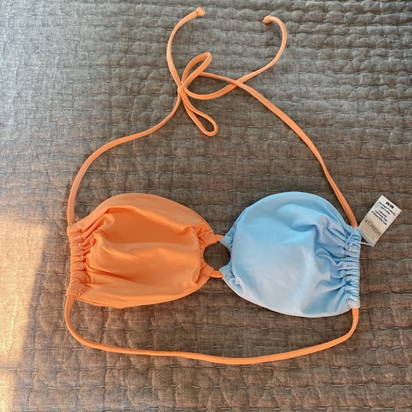 L*Space Freddie Bikini Top Tangy and Sky Blue - Picture 2 of 5